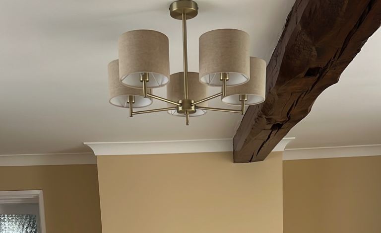 John Lewis Blakey Antique Brass finish Ceiling and  2 wall lights 