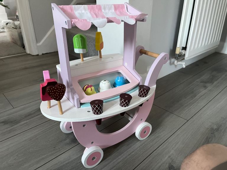 Wooden ice cream cart