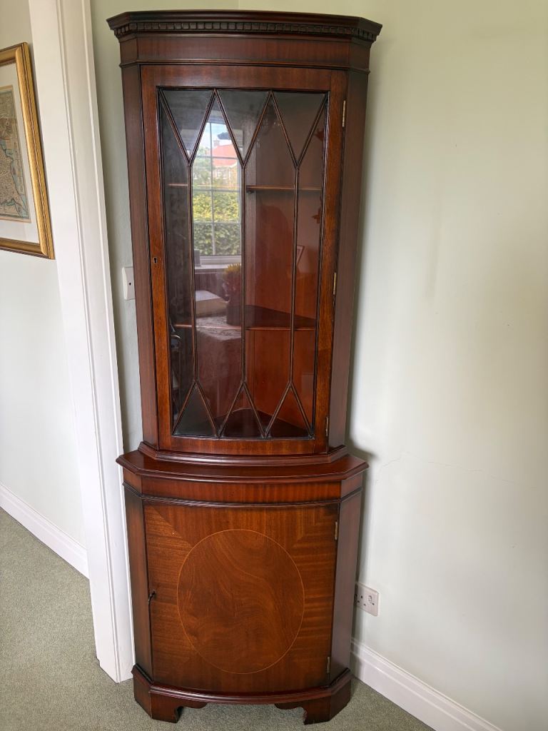 Wooden Corner Display Cabinet – Good Condition