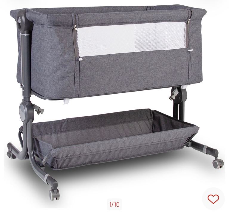 Red Kite Cozysleep Grey Bedside Crib