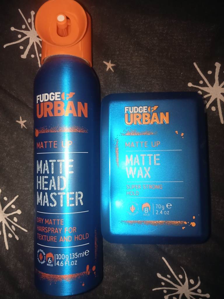 Fudge urban matte wax and hairspray 