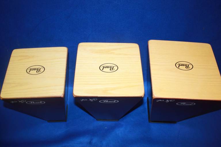 Set of 3 Pearl Jesus Diaz Wedge Cajons ~ With Cases ~ 10in + 11in + 12in ~ All 18in High ~ £325 ono