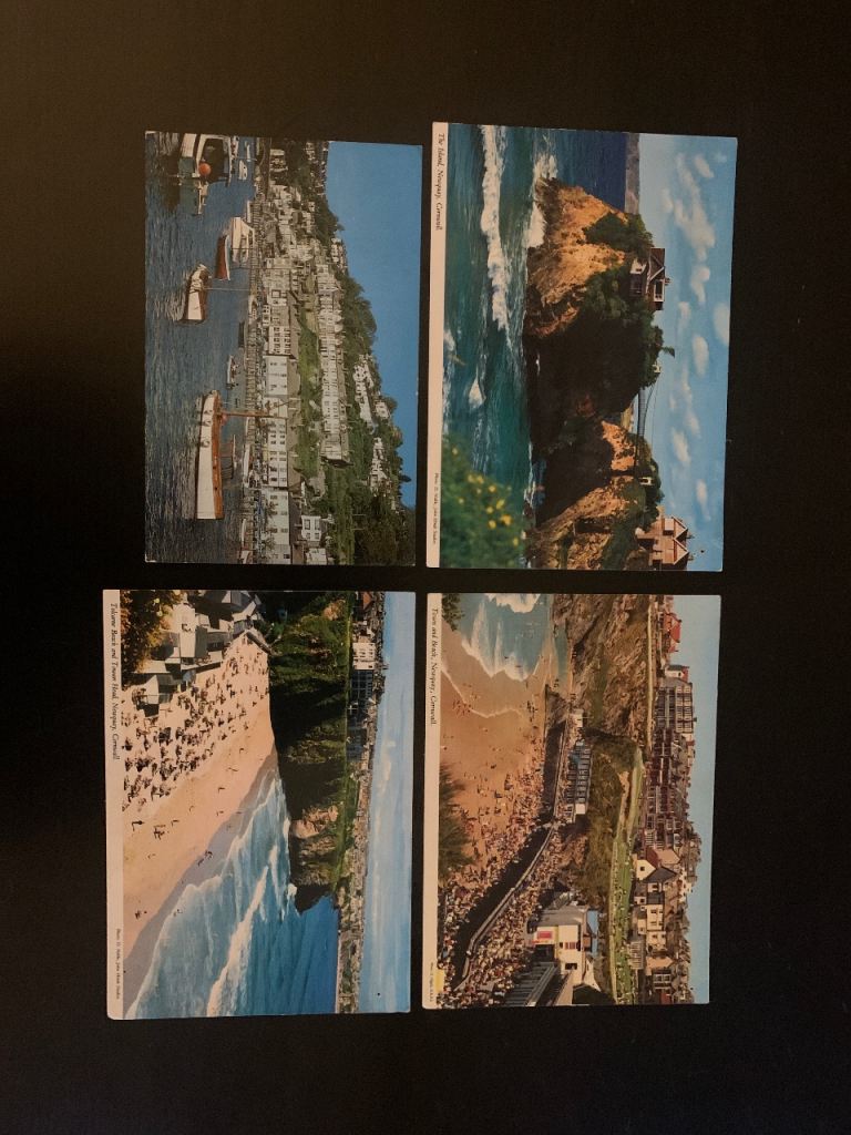 Vintage Cornish Postcards – Set of 4, Good Condition