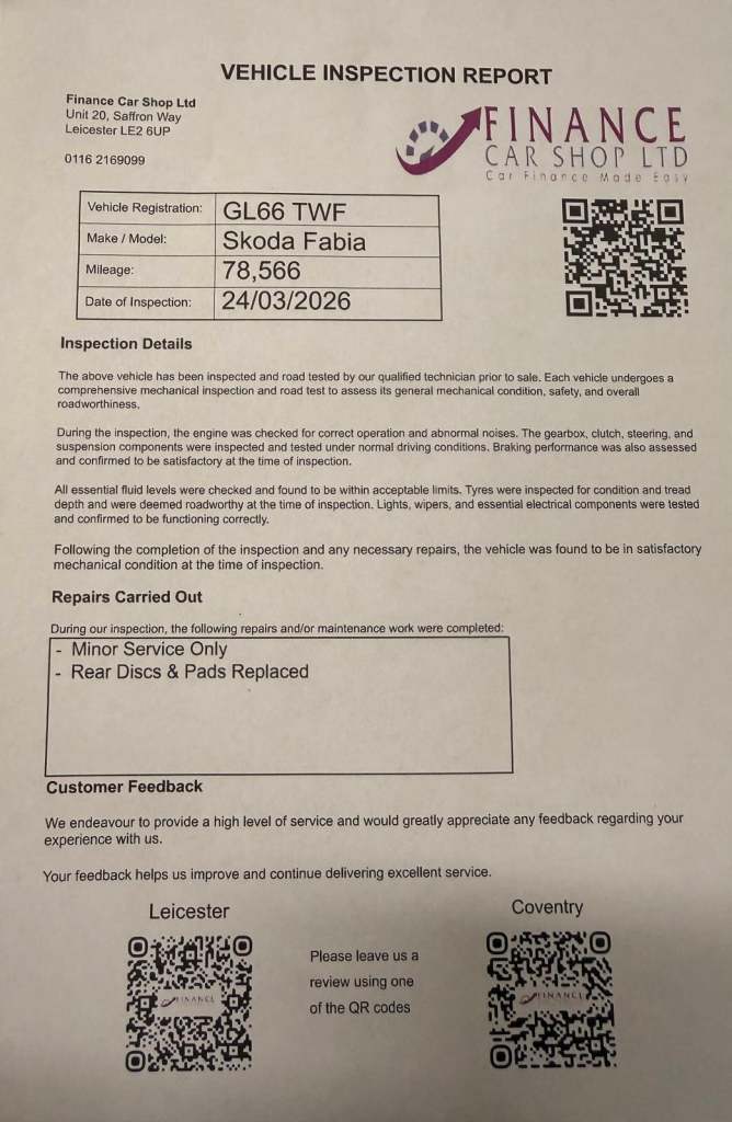 2017 Skoda Fabia 1.2 TSI 90 Monte Carlo 5dr HATCHBACK PETROL Manual