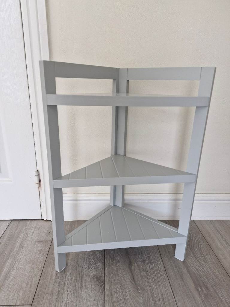 Tongue & groove bathroom corner shelf/storage Grey Argos Home 