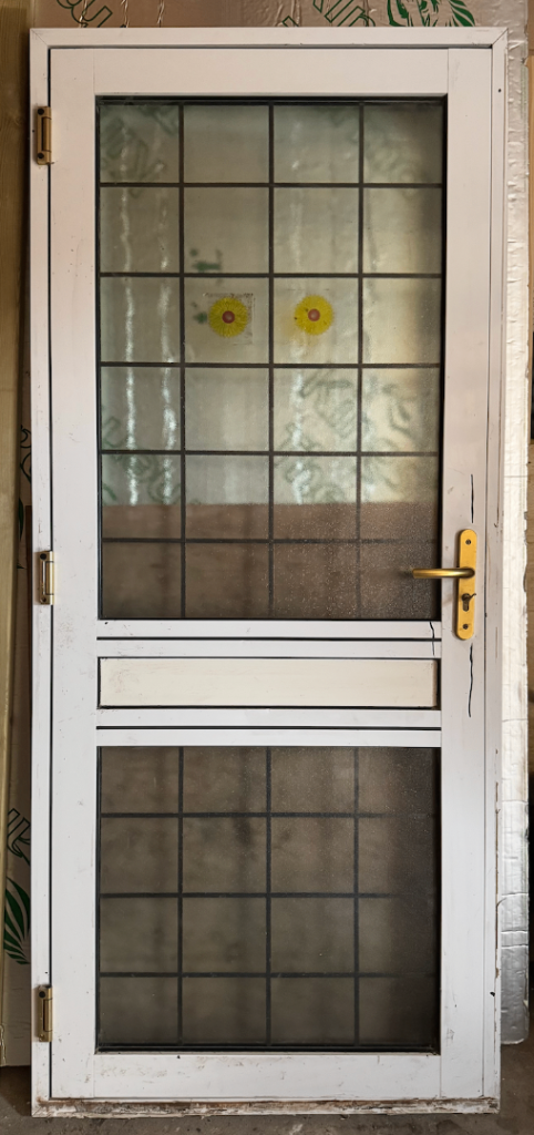 2140x890 Aluminium Rear Door with Glass Panels and frame. Collection only.
