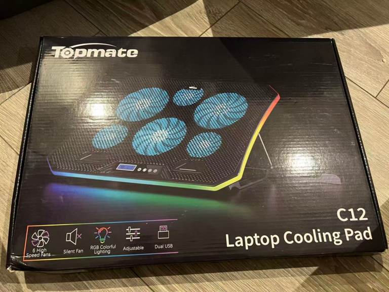 TopMate C12 RGB Laptop Cooling Pad – 6 Fans