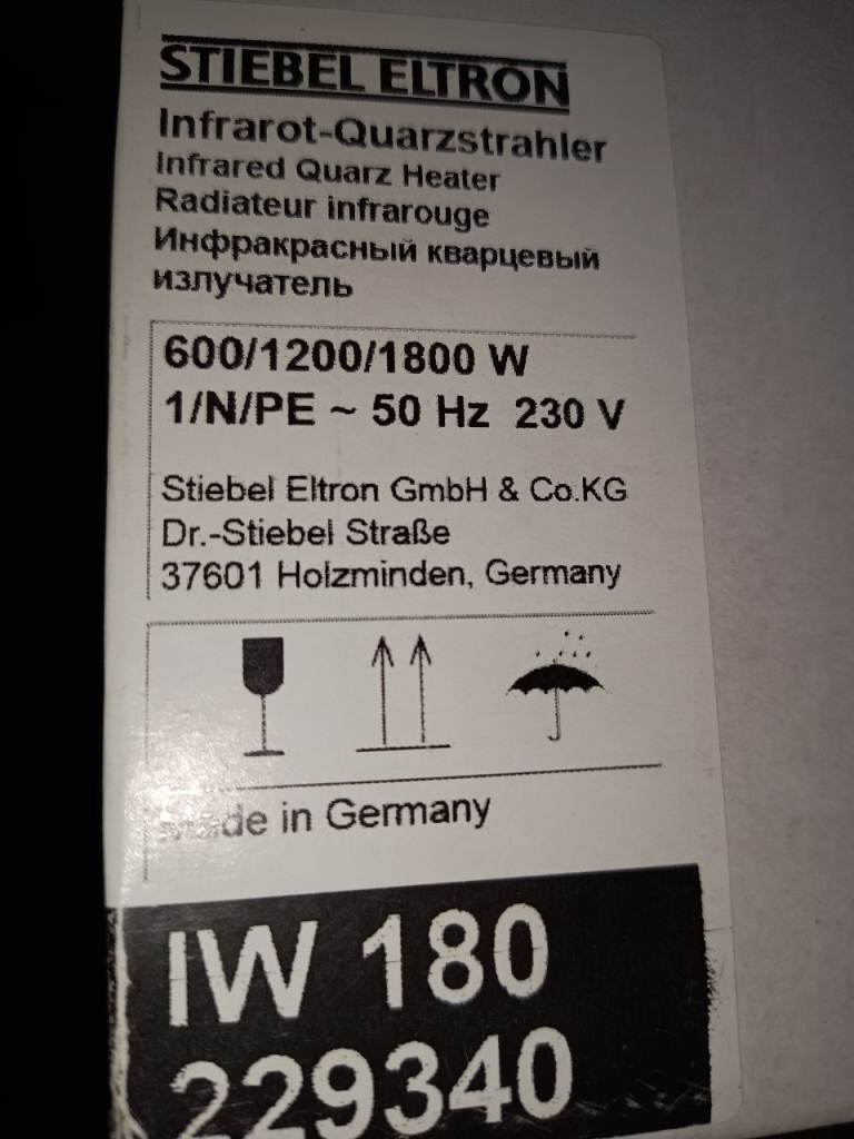 Stiebel quartz heater.