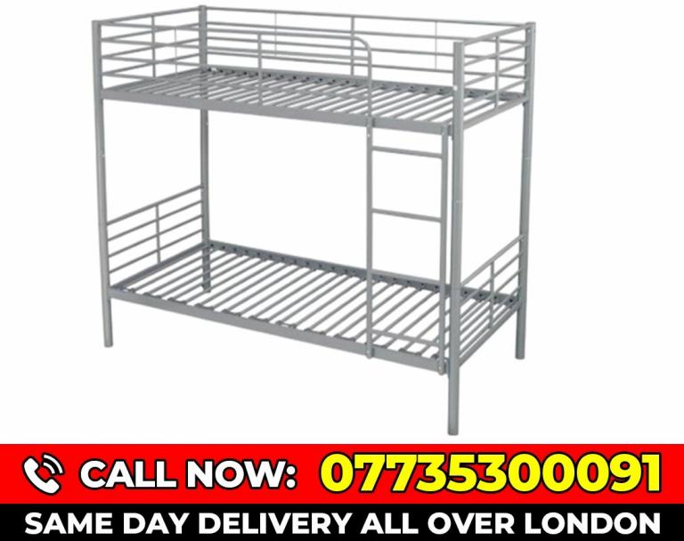 METAL, AND WOODEN, BUNK BED AND MATTRESS, SINGLE, DOUBLE