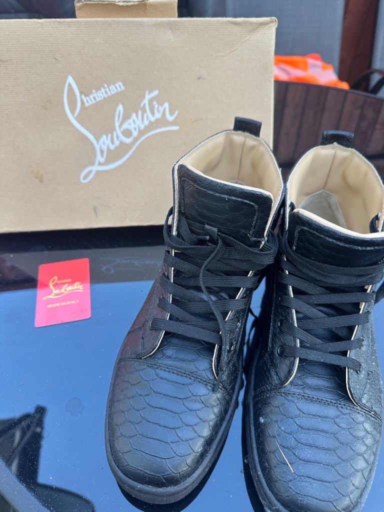 Christian Louboutin Black High-Top Trainers – Size10,5 Good Condition