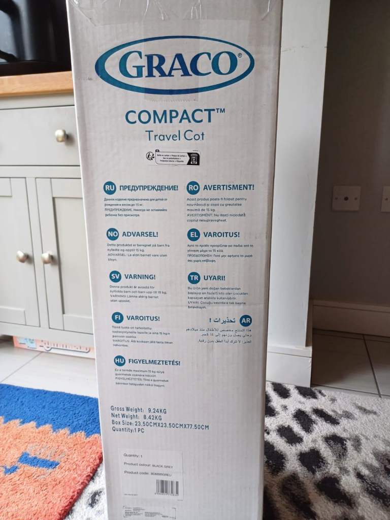 Graco Travel Cot - perfect condition, unused, still in sealed box