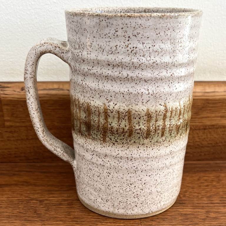 Vintage 1970's studio mug, large. Ambleside Pottery, Lake District. SMALL CHIP. CAN POST.