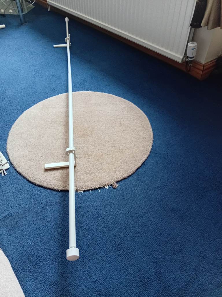 White metal curtain pole