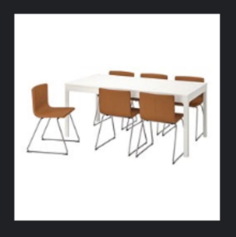 6 Tan Chairs- Ikea Bernhard – Good Condition