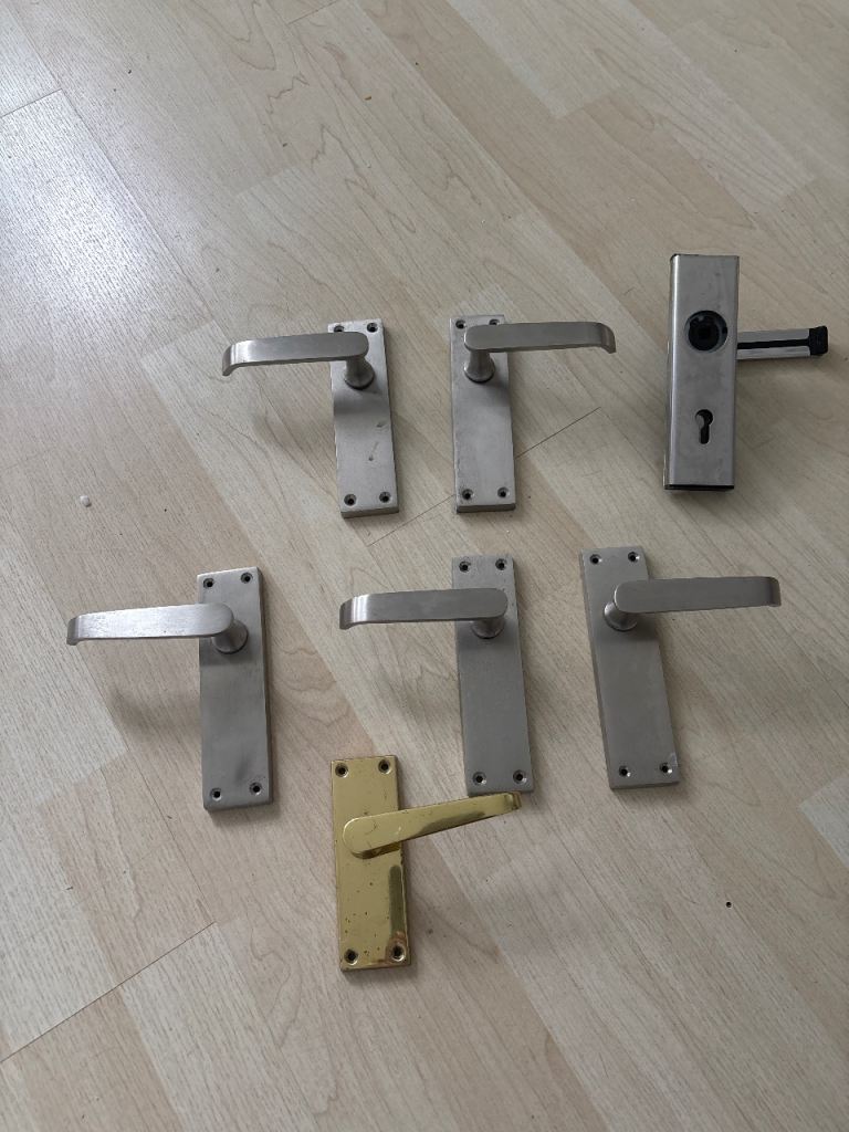Job Lot of 7 Door Handles – Mixed Styles, Good Condition