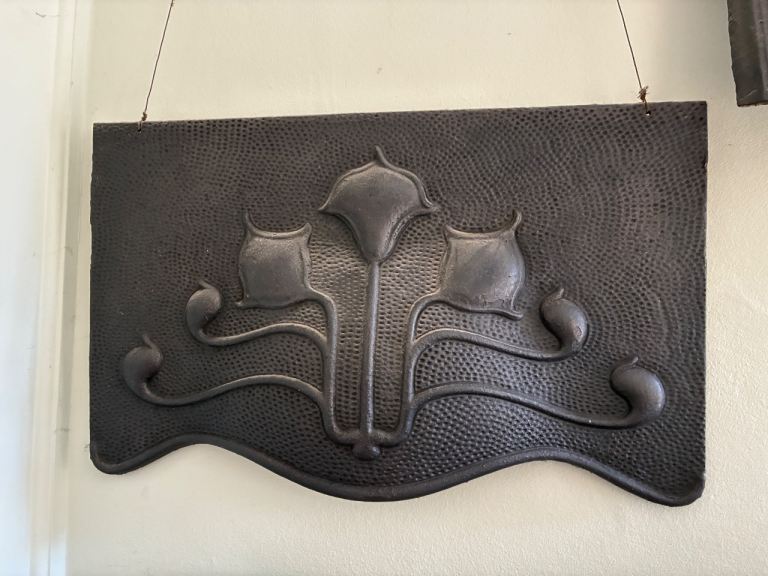 Antique Victorian / Edwardian Cast Iron Smoke Canopy / Hood Fireplace Opening