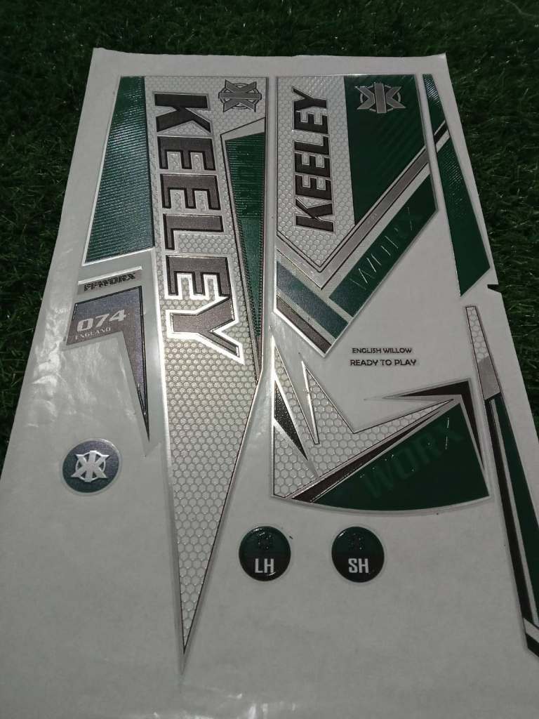 2026 Keeley Cricket Bat Stickers – Multicoloured, As New