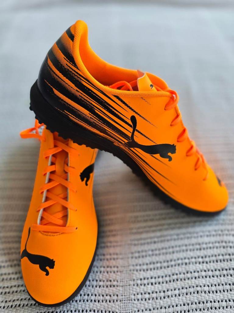 Puma Football Boots Astro Turf Trainers Orange Fire Size Adults 11