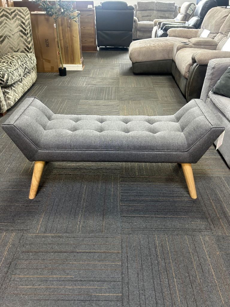 Modern Grey Chaise Lounge Bench New £50