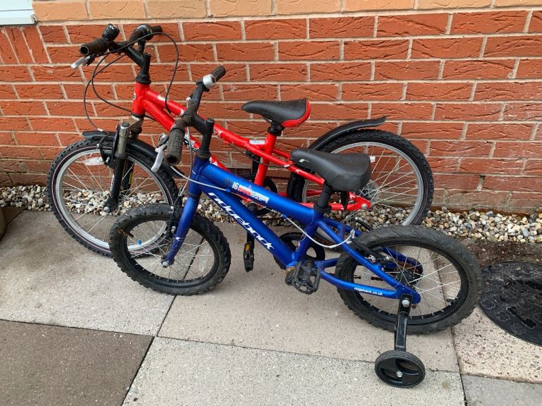Pair of Kids Bikes - Red and Blue - Good Condition