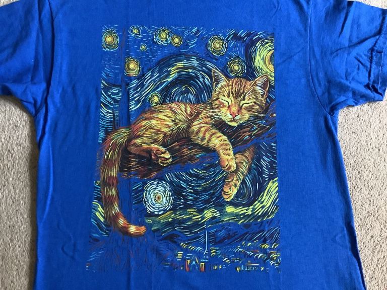 Starry night cat in a tree T-shirt