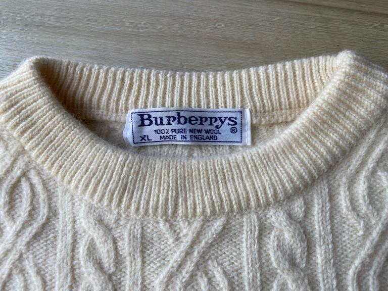 Burberry Vintage Heavy Pure New Wool Jumper Made In England