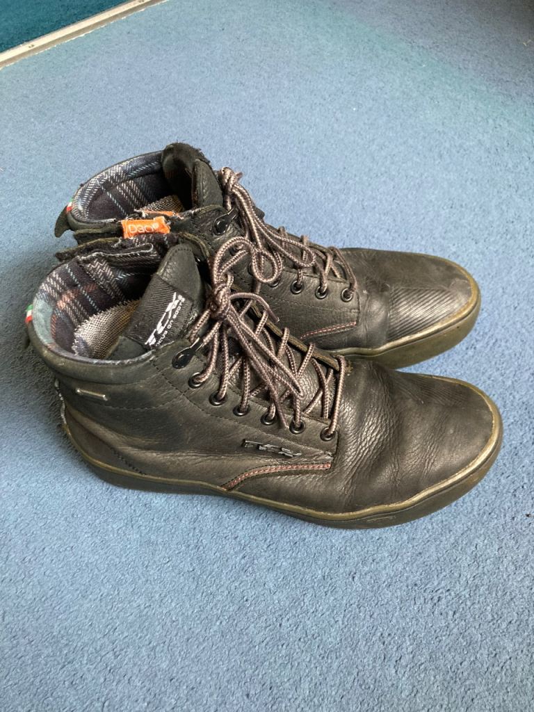 TCX Dartwood WP Motorcycle Motorbike Leather Waterproof Boots, Black, Size 8 UK