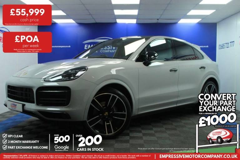 2022 22 PORSCHE CAYENNE 3.0T V6 PLATINUM EDITION COUPE 5DR PETROL TIPTRONICS 4WD