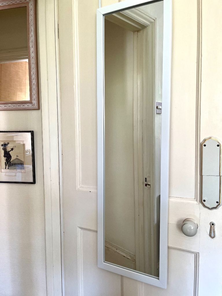 White Over-Door Full Length Mirror – Good Condition