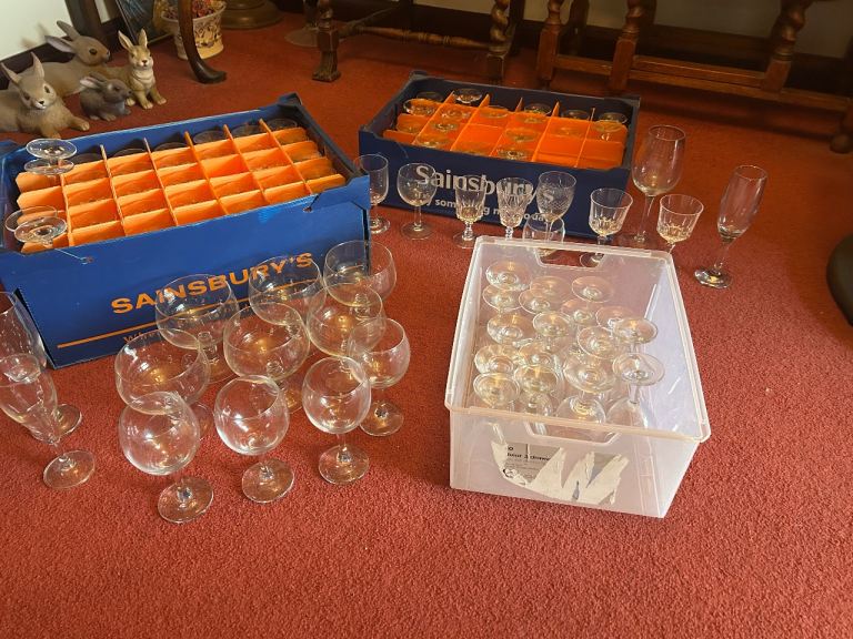 Large selection of drinking glasses