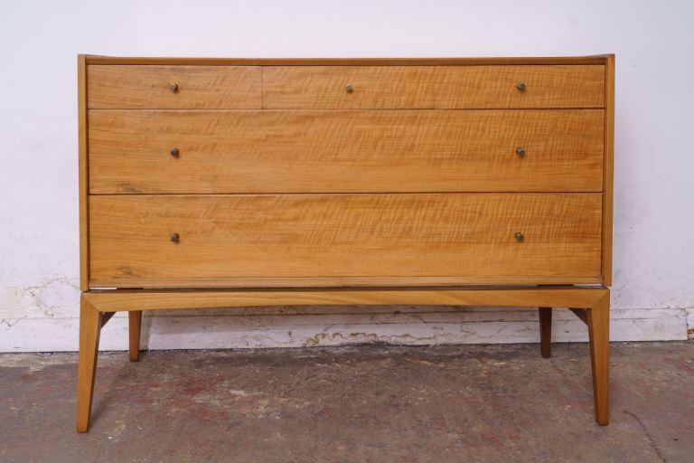 Mid-century French walnut large chest of drawers by A.Younger DELIVERY AVAILABLE 