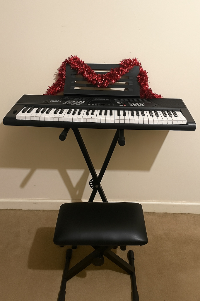 image for 🎹 RockJam RJ5061 61-Key Keyboard with Stand & Stool – Barely Used, Collection Only