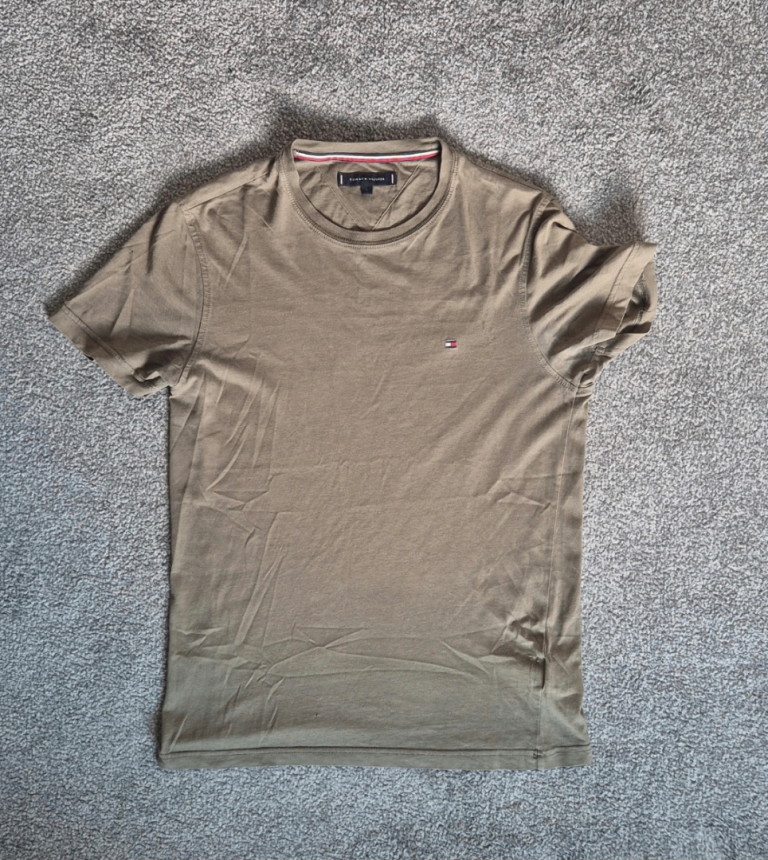 Tommy Hilfiger Mens T-Shirt Khaki Green Size S