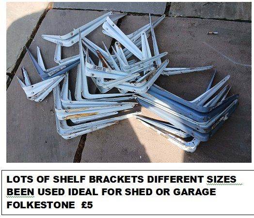 lots of brackets different sizes ideal for grages an sheds used