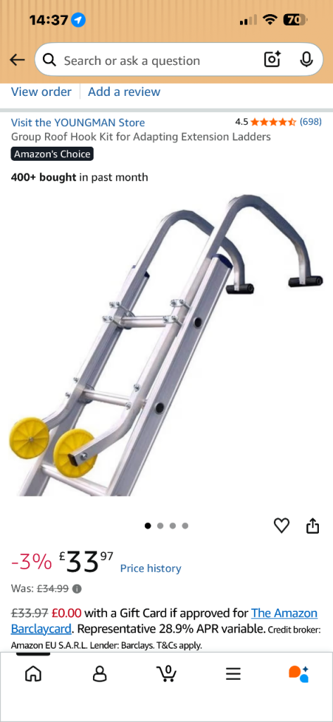 YOUNGMAN Group Roof Hook Kit for Ladders - Brand New