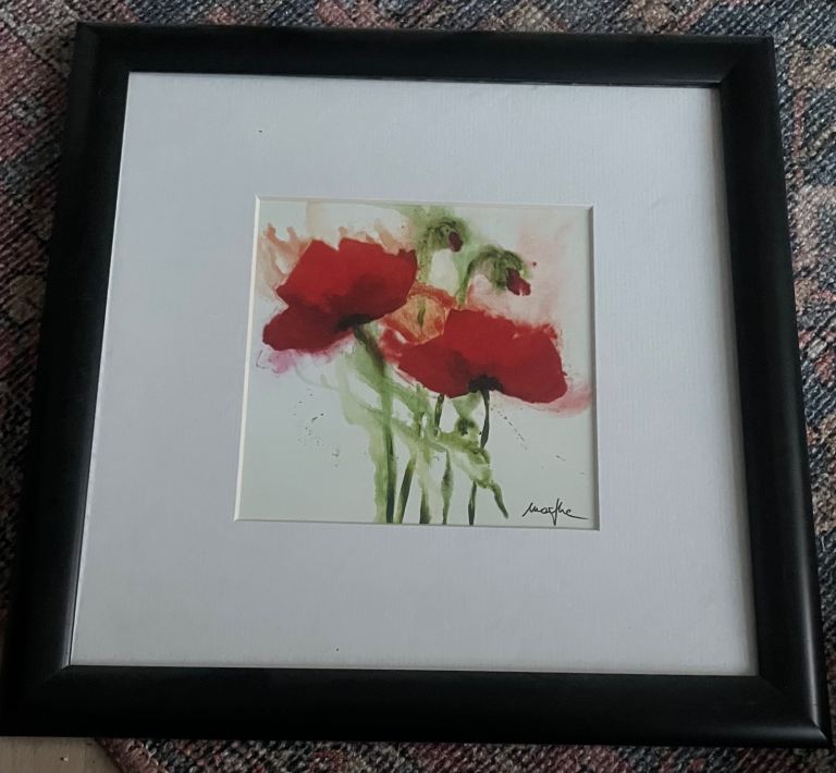 Framed water-colour art