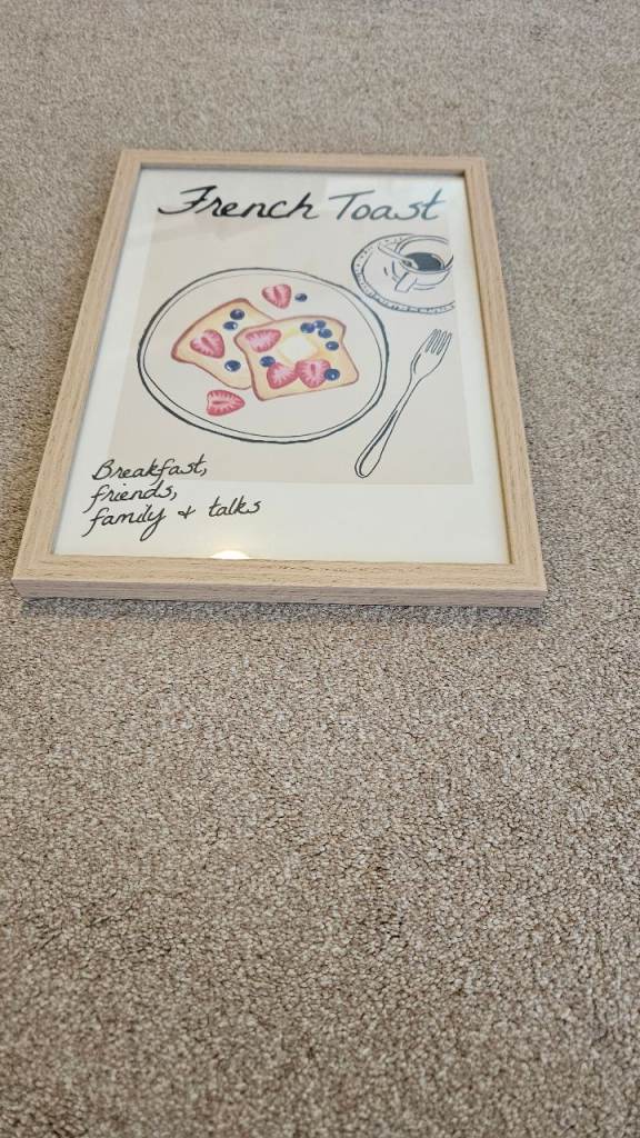 Framed 'French Toast' Wall Art - Natural Wood Frame