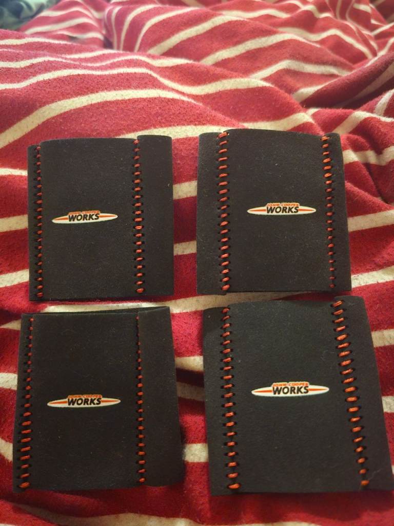 JCW mini Cooper black seat belt suede cover - New - Raree 