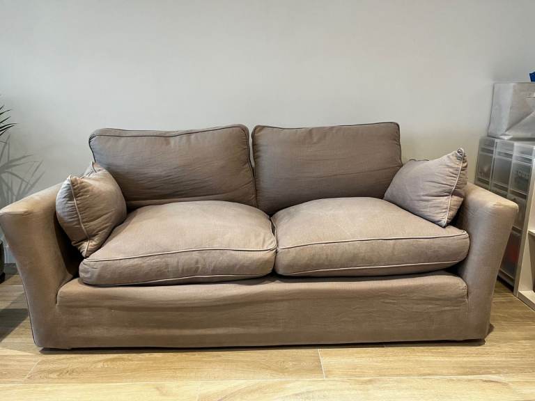 Sofa, large footstool and armchair