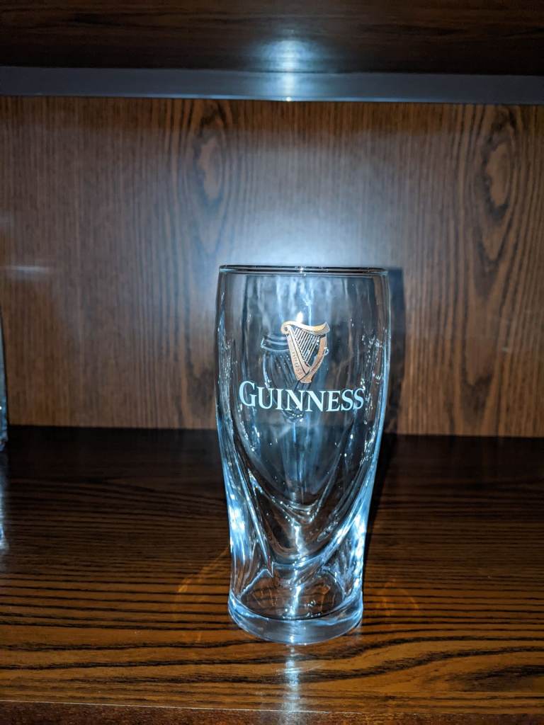 Collectible Guinness glass.