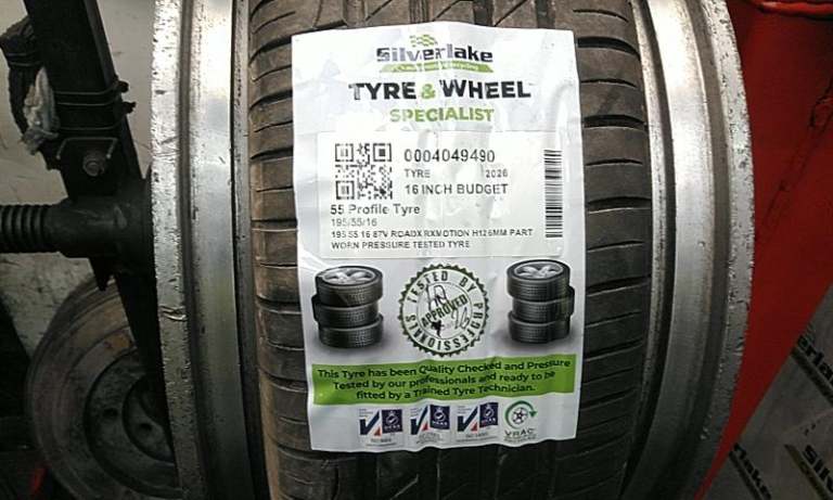 195 55 16 87v Roadx Rxmotion H12 6mm Part Worn Pressure Tested Tyre