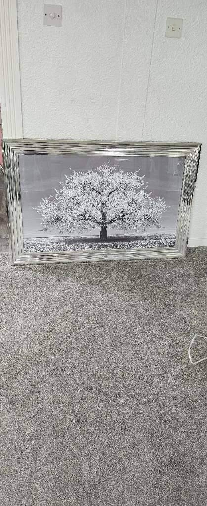 Wall picture - White Sparkly Cherry Tree