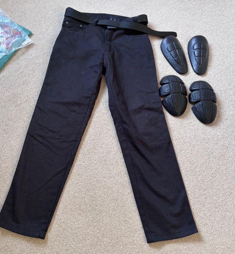 Turin Black Motorbike Motorcycle Jeans Lined With Aramid CE Protective Biker Armour - 32W 30L