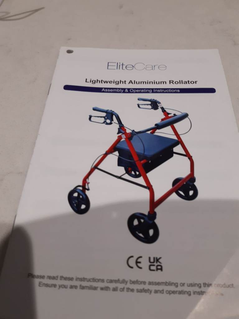 Elite Care Aluminium Rollator, used only once.