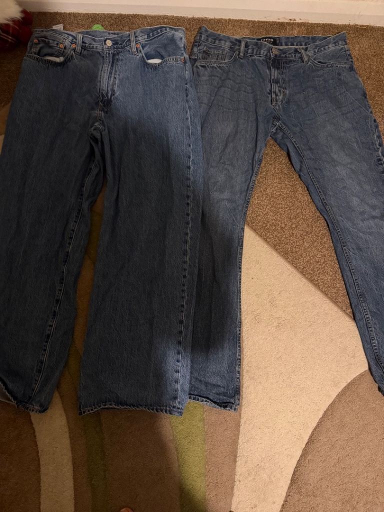 Two Pairs of Men's Blue Denim Jeans – Good Condition