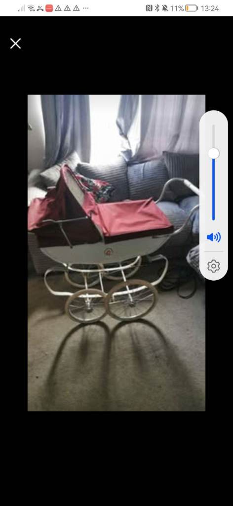 Vintage Silver cross dolls pram