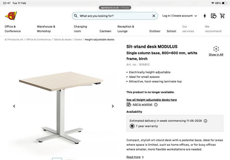 Sit-stand desk MODULUS