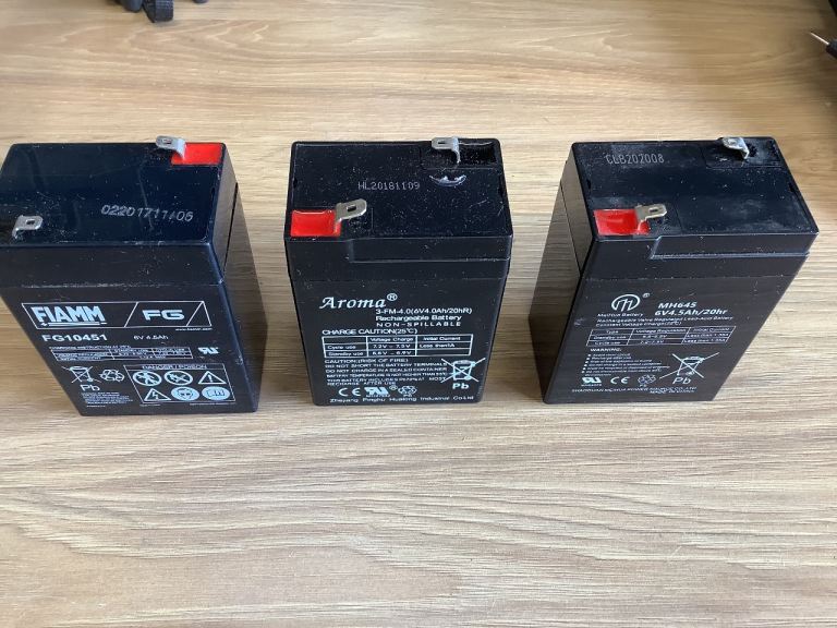 Kids toy car batteries x3. All 6 volt