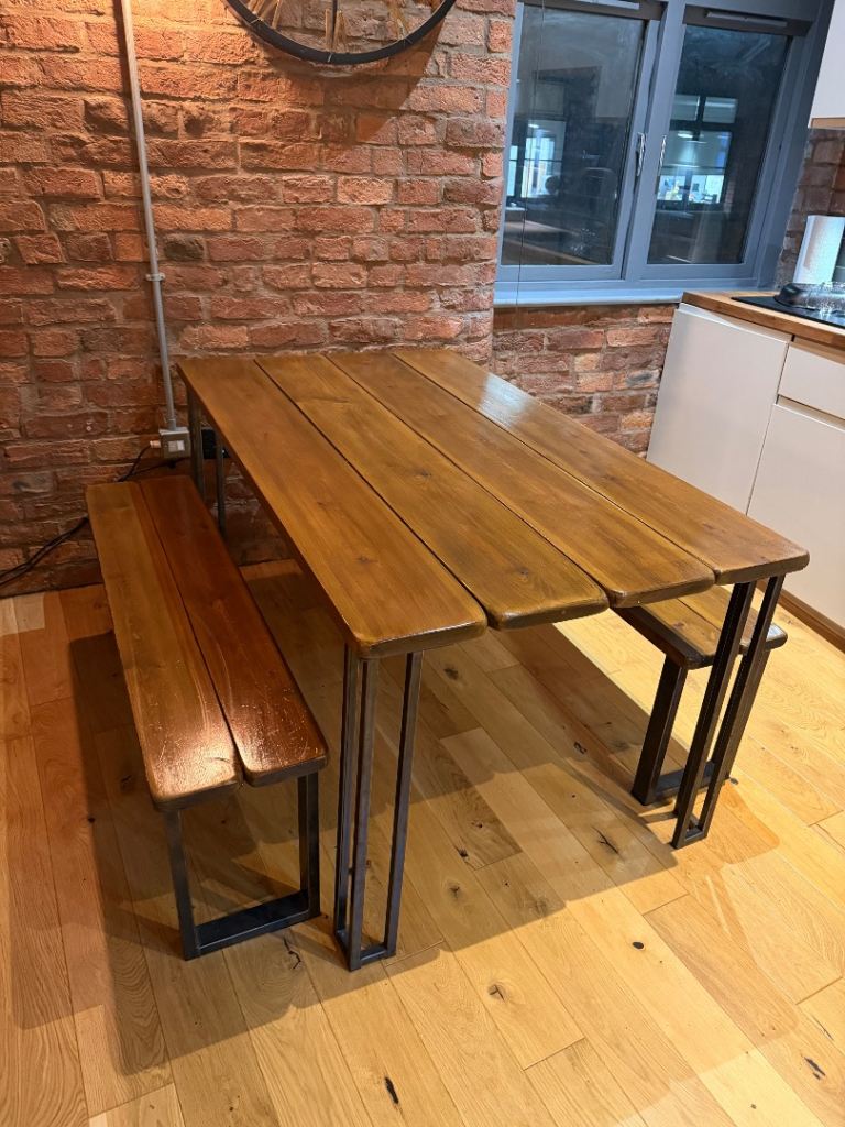 Solid Wood Table & Benches