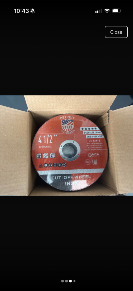 50 × 4.5" (115mm) INOX Stainless Steel Cut-Off Wheels Discs - Detroit Steel - New